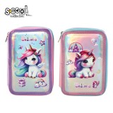 Penar 3 fermoare, FANCY UNICORN, 19.5x12x6.5 cm - S-COOL