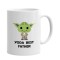 Cana alba personalizata Baby Yoda, INOVATIX&reg;. 330ml