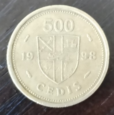 Moneda Ghana - 500 Cedis 1998 foto