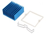Radiator extrudat cu aripioare BGA albastră 35x35mm