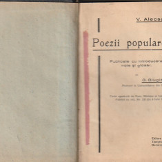 V. ALECSANDRI - POEZII POPULARE ( RELEGATA; INTERBELICA )