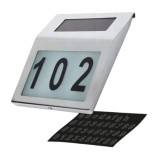 Aplica luminoasa solara LED pentru afisare numar locuinta, fixare perete, pornire oprire automata, 20 x 18,5 x 5 cm