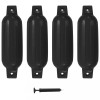 Bară de protecție barcă, 4 buc., negru, 41x11,5 cm, PVC
