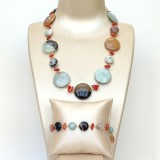 Cumpara ieftin Set Luce din coral roșu natural și amazonit