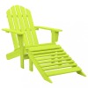 VidaXL Scaun de grădină Adirondack cu otoman verde lemn masiv brad 315866