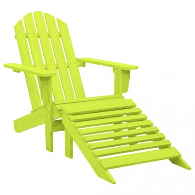 vidaXL Scaun de grădină Adirondack cu otoman verde lemn masiv brad 315866 foto