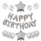 Set 25 de baloane din folie metalizata si latex, flippy, figurine 2 stele, 4 baloane confetti, 13 litere, 6 latex, model happy birthday, tema aniversa