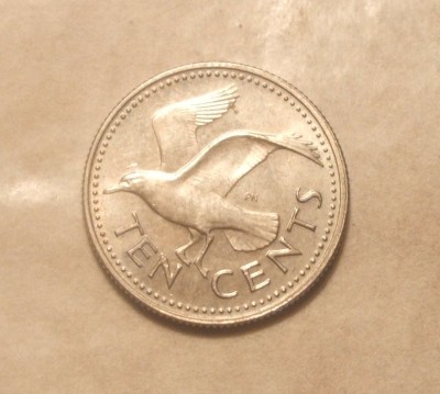 BARBADOS 10 CENTI 1973 -UNC / PESCARUS foto