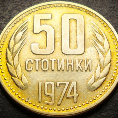 Moneda 50 STOTINKI - RP BULGARIA, anul 1974 * cod 3663