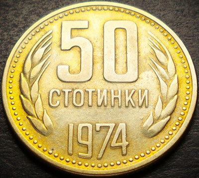 Moneda 50 STOTINKI - RP BULGARIA, anul 1974 * cod 3663 foto