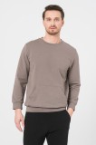 Bluza coton casual barbati taupe-l