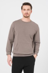 Bluza coton casual barbati taupe-xxl