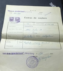 ACTE (3) Extras de nastere - Campulung Moldovenesc - Bucovina - RPR - 1949