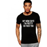 Tricou negru barbati - My Mom Says - L