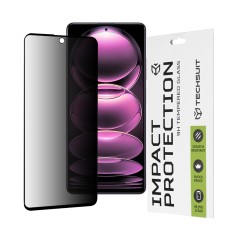 Folie sticla Xiaomi Redmi Note 12 Pro 5G Techsuit 111D Privacy Full??A Glue, negru foto