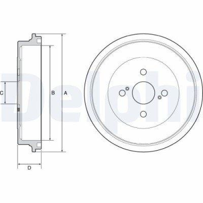 Tambur frana Toyota Corolla Sedan 10.06-12.18, Yaris 12.10-06.20, Yaris Box / Liftback 10.12-06.20, Spate, 1.8, 1.3, 1.3 VVTi, Delphi foto