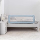 Bariera protectie pat copii, 150 cm, albastru-gri, XL, Reer