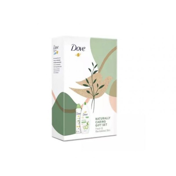 Set Dove Naturally Refreshing: Antiperspirant spray, 150 ml + Gel de dus, 250 ml