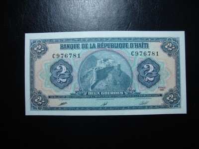 HAITI 2 GOURDES 1990 UNC foto