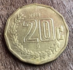 C50 - Moneda foarte veche - Mexic - 20 centavos - 1999