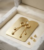 Cumpara ieftin Set Cercei Huggie E i Stud din Argint 925 Aurit , Design Mix Match cu Inimi