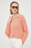 R&eacute;sum&eacute; pulover de bumbac culoarea portocaliu, light