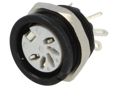 Soclu DIN 5 PIN 180&amp;deg; Lipire Argintat 34V 2A foto