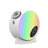 Planetariu camera copil, Galaxy Star GS-YHX06, lampa cu 13 discuri de proiectie, boxa bluetooth, alarma, ceas, alb