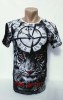 Tricou Bărbați Bumbac Imprimeu Timpul Negru M&acirc;necă Scurtă Guler Rotund Casual Regular Fit XXL