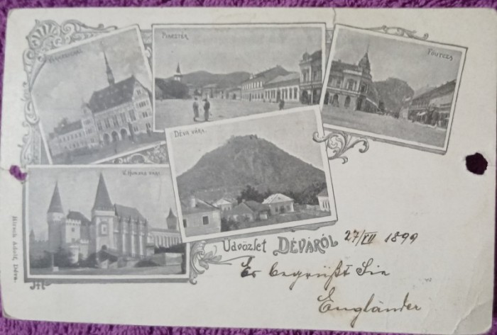 Carte postala, Imagini din Deva, 1899