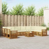 vidaXL Seturi de canapele 11 pcs Natural și Crem Lemn Solid de Acacia 3375590
