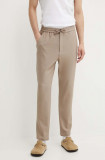 Les Deux pantaloni barbati, culoarea bej, cu fason chinos, LDM501101