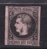 1867 - Carol I - Favoriti - 20 parale - hartie roz subtire - tip T5 - necirculat, Regi, Nestampilat