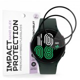 Folie Protectie Techsuit Nano Flex pentru Samsung Galaxy Watch4 44mm, Set 2 bucati, Plastic, Neagra