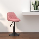vidaXL Scaun Bar Roz 46x44x(62,5-77,5) cm Catifea