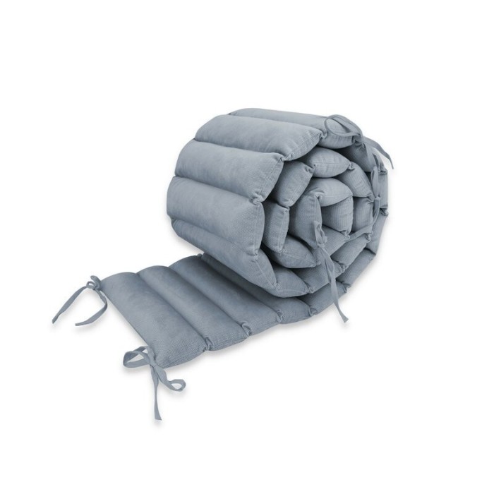 Aparatoare pentru patut, MimiNu, tip panou, pentru patut, lungime 180 cm, din catifea, Jeans