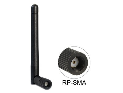WLAN 802.11 AC/A/B/G/N ANTENNE RP-SMA 2 DBI OMNIDIREKTIONAL 88395 DELOCK foto