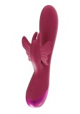 Vibrator Butterfly Love 10 Moduri Vibratii, Silicon, USB, Rosu Burgundy, 19.5 cm