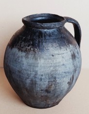 Vas 7 litri lut negru de Marginea pentru ulei, ceramica traditionala romaneasca foto