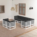 vidaXL Set mobilier de grădină cu perne, 7 piese, lemn masiv de pin 3076695
