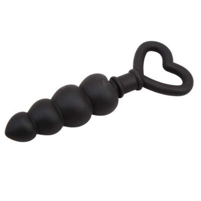 Beaded Luv Probe - Bile anale, negru, 15.6 cm foto