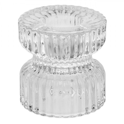 Sfeșnic Sticlă, Model Transparent, Utilizare Dublă, 5x5cm foto