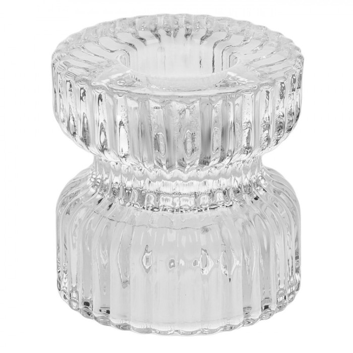 Sfeșnic Sticlă, Model Transparent, Utilizare Dublă, 5x5cm