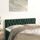 Cumpara ieftin Tăblii de pat, 2 buc, verde &icirc;nchis, 80x7x78/88 cm, catifea