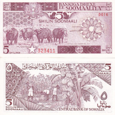 SOMALIA 5 shillings 1987 UNC!!!