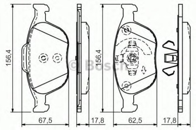 Set placute frana,frana disc FORD FIESTA V (JH, JD) (2001 - 2010) BOSCH 0 986 495 066 foto