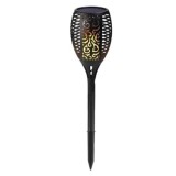 Torta LED Incarcare Solara FOXMAG24, Efect de Flacara, Acumulator Intern, 96 LED-uri, Aprindere Secventiala, Senzor de Lumina, Negru