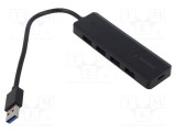 Hub USB GEMBIRD USB A x4 și USB C 3.1 negru