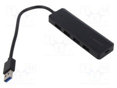 Hub USB GEMBIRD USB A x4 și USB C 3.1 negru