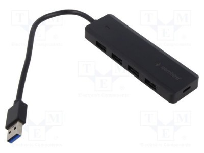 Hub USB GEMBIRD USB A x4 și USB C 3.1 negru foto